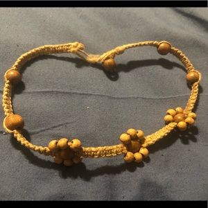 Wooden flower handcrafted hemp necklace